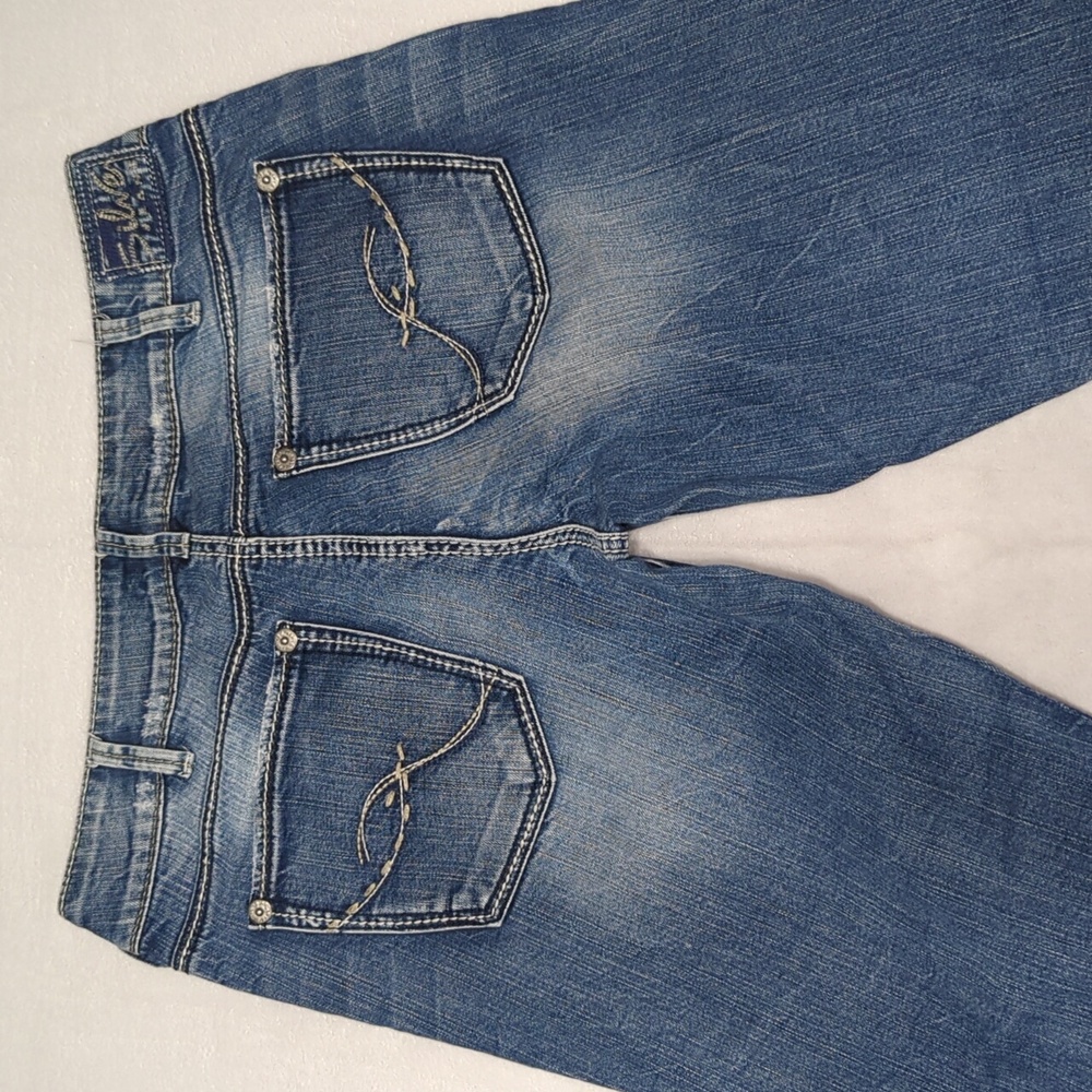 Silver Jeans Suki Bootcut Capris Women's Distressed Embroidered Size 31 - Picture 5 of 7